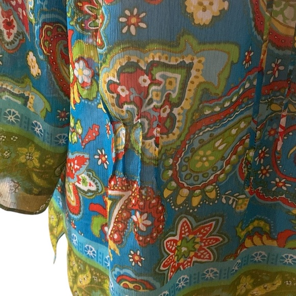 C.l.o.t.h.e.s. Sheer Boho Hippie Popover Top Bathing Suit Cover-Up, Size 2X - Picture 8 of 8